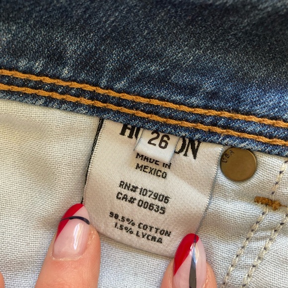 Trendy Hudson Jeans Collin Flap Skinny Jeans Size 26 - Picture 11 of 12